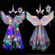 halloween costume women halloween costume Luminous Angel Feather Wings - Macaron Colored Fairy Wings