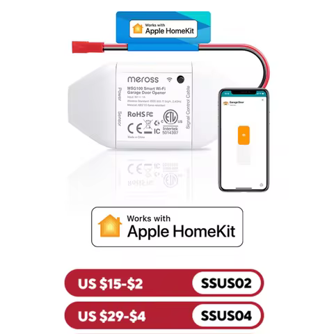Meross HomeKit Smart WiFi Garage Door Opener WiFi Sensors Controller Remote Control Support Alexa Go