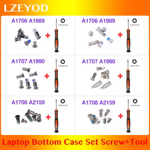 Laptop Bottom Case Screws + Screwdriver For MacBook Pro A1706 A1707 A1708 A1989 A1990 A2141 A2159 A2