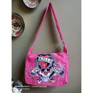 MERAH Ed hardy vintage tattoo wear Sling Bag pink shocking Color