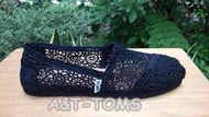 A&amp;T-TOMS美國正品帆布鞋Morocco Crochet蕾絲簍空款【女鞋-黑】現貨+可代購大碼