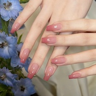 Peach Red Gradient Manicure Whitening Gentle Short Ballet Nail Wearing Nail Short Fake Nail Finished