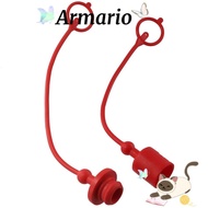 ARMARIO4LP6 Hydraulic Dust Covers, 1/2 ISO-B Red Hydraulic Coupler Dust Cap, With Retention Ring Pla