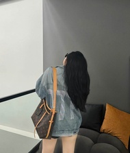 Áo Khoác Jean From Rộng Đính Đá Số 777 Lưng Hottren 2024