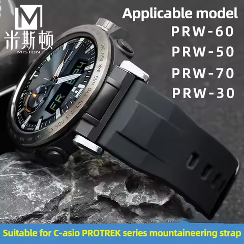 Prw30 Silicone strap 23mm For Casio PROTREK PRW60 70 50 30 watch strap PRW6800 PRW6900 rubber strap 