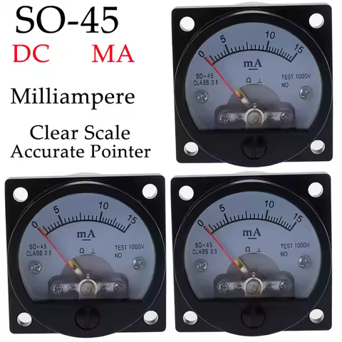 1 Piece 2.5 Accuracy DC 0-100mA Ammeter SO-45 Class Round Analog Panel Meter Black 1 Piece 2.5 Accur