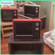 Kesoto Non-Assembly Miniature Retro CRT Television Ornament Realistic Miniature TV with 8 GB Memory 