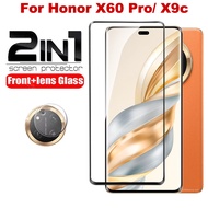 2in1 nóng kính cường lực cong và ống kính máy ảnh màng bảo vệ Honor X60 Pro X9C 6.7in miếng bảo vệ m