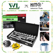 HITTO 24Pcs 12Ponit Box Socket Set HBSS24/Socket Tool Set/Box Socket/Socket Rachet Set