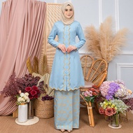 Baju Kebarung Modern Nikah Tunang Italian Fiona Embroidery Baju Kurung Baju Cantik Perempuan Stu Set