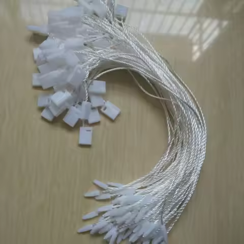 1000pcs Clothing Polyester seal cords for swing tags rope 7 inches Grey/White/Black Hang tag square 