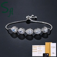 SFL Bracelet Drop-Shaped SilverWanita AdjustableYANG Does Not Fade Easily With GRA Certificate