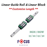 🇲🇾 HGH HGW Linear Guide Rail Linear Block HGH15 HGH20 HGH25 HGH30 HGW15 HGW20 HGW25 HGW30