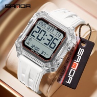 SANDA 6377 Luxury Electronic Timepiece for Guys LED Display Multifunctional Stopwatch Waterproof  Da