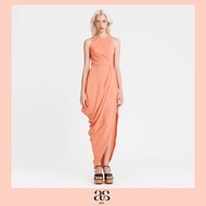 [asv aw24] Ashly Draped Dress เดรสผู้หญิง คอกลม แขนกุด  แต่งเดรปทั้งตัว