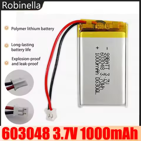 603048 Battery 1000mAh Rechargeable 3.7V Polymer Lithium Batteries Cell for Game Console Controller