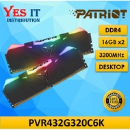 Patriot Viper RGB Series 32GB (2 x 16GB) DDR4 3200MHz CL16 RAM Black Heatshield ( PVR432G320C6K )