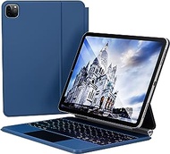 edaiser P11 Magic Keyboard Case: 2022 iPad Pro 11-inch, iPad Air 5th 4th Generation, Smart Folio Wireless Touchpad, Backlight, Slim Magnetic Cover Compatible with iPad 11 Air 10.9 inch, Leather Blue
