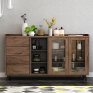 S-T💗Wooden Cabinet   Nordic Home Tea Cabinet Wine Cabinet Sideboard Cabinet Modern Minimalist Kitchen Cupboard Storage C