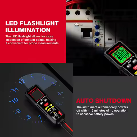 HABOTEST HT93 Portable Digital Multimeter Auto-Ranging 600V AC/DC Voltage Measurement NCV 2000 Count