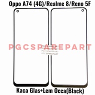 Original Kaca LCD Glass Plus Lem oca Oppo A74 (4G) Realme 8 Reno 5F -