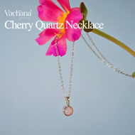 Vachana - Cherry Quartz Circle Sterling Silver 925 Pendant Necklace