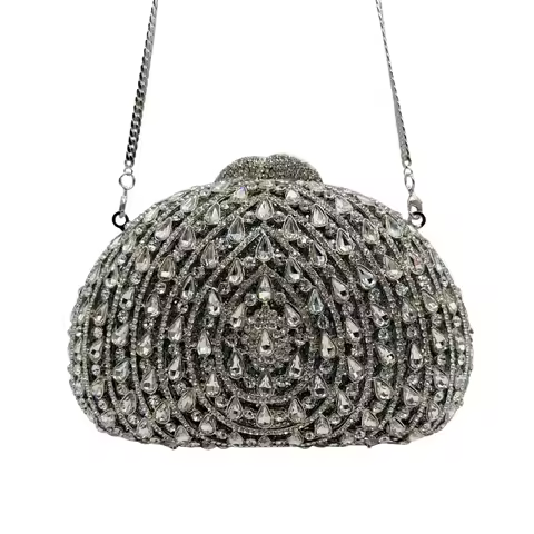 Clutch bag Diamond Hollow Crystal Diamond Fan Divergent Luxury Dinner Party Clutch