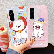 YBD Phone Case For Samsung Galaxy A17 A56 A36 A26 A55 A35 A25 A54 A34 5G 4G Cute Apple White Dog Har