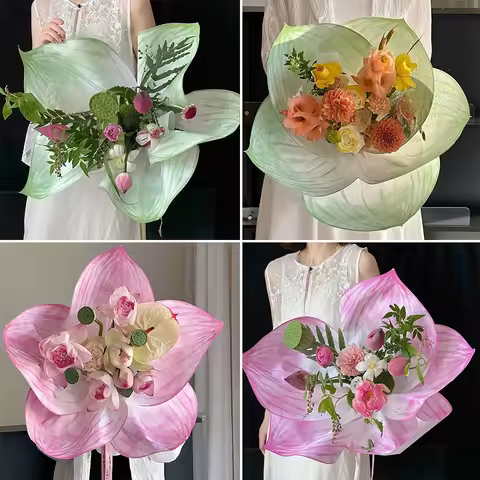 2/5/10Pcs Lotus Flower Wrapping Paper Butterfly Shape Bouquet Packing Paper DIY Flower Packing Mater