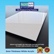 3MM THICKNESS DIY WHITE ACRYLIC SHEET ( SIZE - 37inch x 27inch )