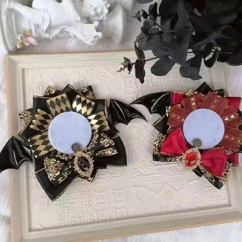 50-58mm Badge Holder,Devil Style Luxury Ita Bags Fill Accessories,Japanese Lolita Badge Rosette ，Ros