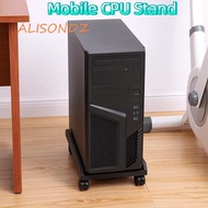ALISONDZ Mobile CPU Stand, Black Plastic Computer Tower Stand, PC Accessories with Wheels Lockable H