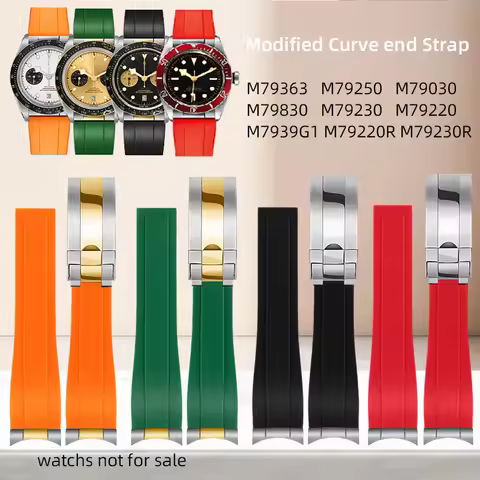 20/21/22mm For Tudor Black Bay 1958 M79030 M79230/79220 M7939G1 Rubber Watchband Folding Buckle Watc