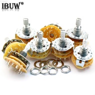 2PCS RS25 Band switch 2P4T 2P5T 2P6T 3P3T 3P4T Mount Rotary Switch Selector Band Pole Position Knob 