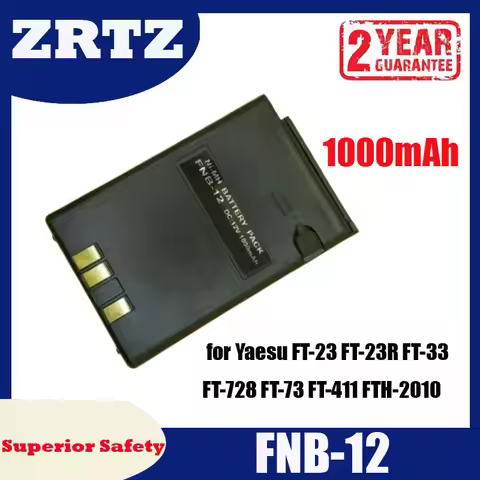 ZRTZ FNB-12 FNB-12H FNB-12A 1000mAh Interphone Battery for Yaesu FT-23 FT-23R FT-33 FT-728 FT-73 FT-