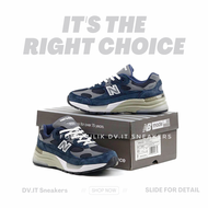 Sepatu Sneakers Olahraga Running Lari Pria -Newbalance- 992 Dark Navy Grey Suede Size 39 - 44 MADE I