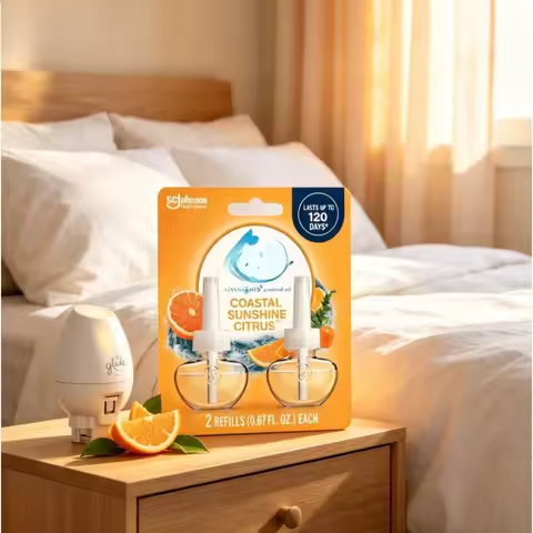 Glade PlugIns Refills Air Freshener, Scented and Essential Oils for Home and Bathroom, Coastal Sunsh