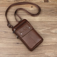 Little Dolly Men 23cm Waist Bag Small Bag Genuine Leather Cross-body Bag Mini Shoulder Bag Cowhide M