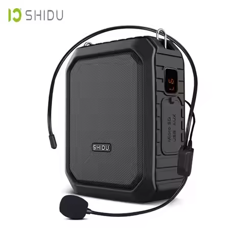 SHIDU M800 Portable Voice Amplifier With Wired Microphone For Teachers IPX5 Waterproof Bluetooth Spe