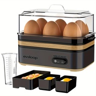 EVOLOOP Quick Egg Boiler, 6 Egg Capacity, Electric Egg Boiler, Suitable for Boiled Cooked Eggs, Boil