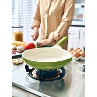 With Lid No Chemical Coating 24CM Ceramic Frying Pan Non-Stick Pan Frying Pan Household Induction Co