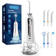 WATERPIK Portable Oral Dental Irrigator Cordless Water Flosser Waterproof Teeth Cleaner with 5 Modes 6 Jets Tips and 300ml Detachable Reservoir Rechargeable Dental Flosser for Brace Bridges Care Home Travel Xmas Gift