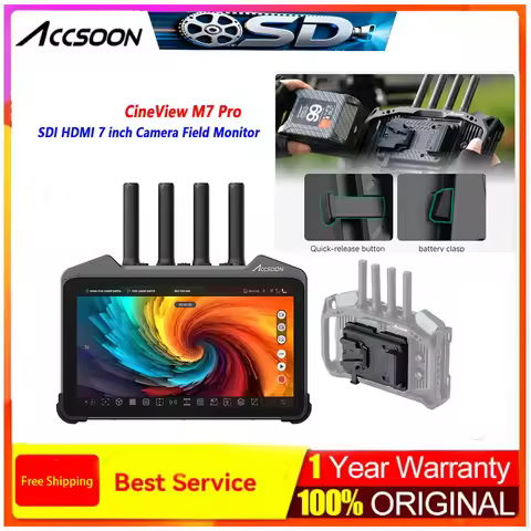 Accsoon CineView M7 Pro 4K60 Wireless Video Transmitter&Receiver 7 Inch 3D lut REC709 1000NitsSDI US