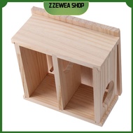 ZZEWEA SHOP Platform Woodland House Decor Wooden Cover Hamster House Hamster Nest Removable Habitats Small Pets