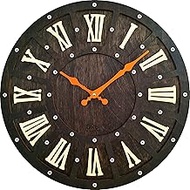 16 inch Wooden Wall Clock with Modern Farmhouse Charm Vintage Paris Decorative Clock Wood Plank Coun