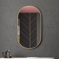 ST-🚤Toilet Punch-Free Bathroom Mirror Oval Mirror Wall-Mounted Mirror Wall-Mounted Wash Basin Toilet Bathroom Mirror Dre