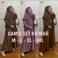 Jual Gamis Wanita Azzahra Set Jilbab Syari - Baju Gamis Syari Amara Busui Putih