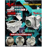 HI POWER HIPOWER YAMAHA LC135 65MM RACING CERAMIC BLOCK KIT WITH  FJN FORGED PISTON +SLIP 4MM (65MM 
