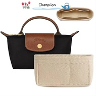 CHAMPIONO 1Pcs Insert Bag, Portable Felt Linner Bag, Durable Multi-Pocket Travel Storage Bags Bag Organizer for Longchamp Mini Bag