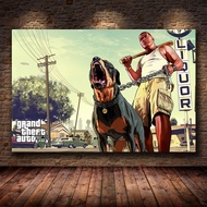 Klassisk Grand Theft Auto V เกม Art Wall โปสเตอร์ GTA 5ภาพวาดผ้าใบพิมพ์ Stue Soverom Volkveggmaleri Cuadros ใหม่